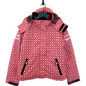 Ducksday – jas – 3-in- 1 jas - regenjas - waterdicht - unisex – Rood - Wit - maat 140-148 - 10 jaar - valt groot