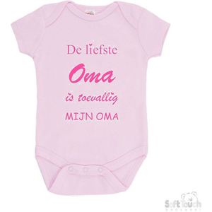 100% katoenen Romper ""De liefste oma is toevallig mijn oma"" Jongens Katoen Roze/mid pink Maat 56/62