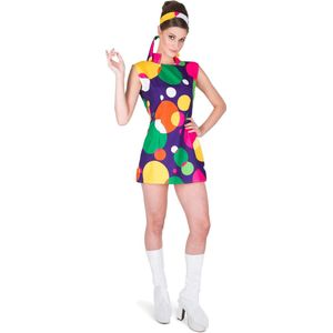 Karnival Costumes Retro Hippie Kostuum Dames Carnavalskleding Dames Foute Party '60's '70's Party Carnaval - Polyester - Maat S - 2-Delig Jurk/Hoofdband