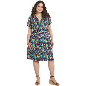 Korte uitlopende jurk met meerkleurige print