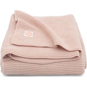 Jollein - Deken Wieg 75x100cm - Wiegdeken, Wiegdekentje, Dekentje Baby - Basic Knit - Pale Pink