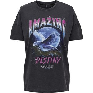 ONLY - ONLLUCY OVERSIZE WOLF TOP BOX JRS - Dames T-shirt - Casual - Korte Mouwen