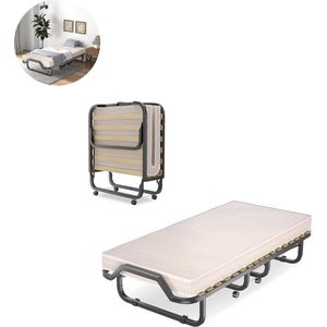 Vouwbed - Opklapbed - Logeerbed - Zetelbed - Veldbed - Kampeerbed - Logeermatras - 1 persoons - Metalen frame