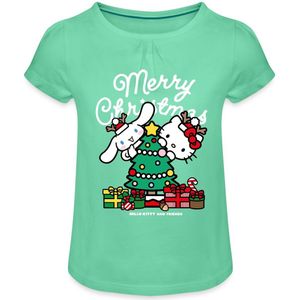 Hello Kitty En Cinnamoroll Kerstontwerp Meisjes T-Shirt Met Plooien