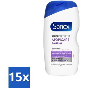 15 x Sanex - BiomeProtect Dermo - Douchecrème - Reactieve Huid - 400 ml - Huidbarrière - BiomeProtect Technologie - Hydraterende Douchecrème