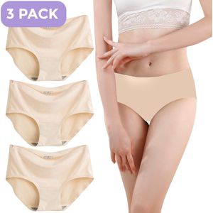 Naadloze Slip voor Dames - Naadloos ondergoed dames - Maat S - Beige - Set van 3 - Ultrazacht - Naadloos ondergoed dames - Seamless ondergoed dames - Invisible string - Naadloze string