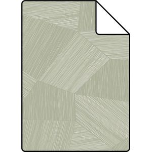 Proefstaal Origin Wallcoverings behang grafisch 3D motief licht vergrijsd groen - 26,5 x 21 cm - 347984-S