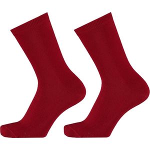 Sokken kinder en dames van 98% bio-katoen naadloos per 2 paar. 27-30, Donker Rood.
