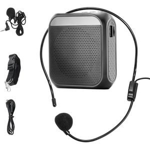 Wireless Microphone Speaker Headband with 2200 mAh Rechargeable Battery for Teachers or Tourism Guide - Portable Speaker with Microphone Headphones and Waist Clip