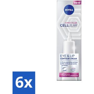 NIVEA - Oogcrème - CELLular Expert Filler Anti-Veroudering - Voor ouder wordende huid - Met Hyaluronzuur & Puur Foliumzuur - 15 ml - Voordeelverpakking - 6 stuks