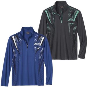 ATLAS FOR MEN - Set van 2 dunne sweaters Running Lines - Heren - Verkrijgbaar in grote maten - 4XL