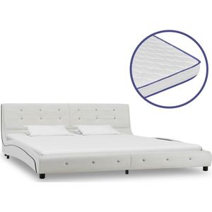 The Living Store Bed - Klassiek - IJzer/multiplex/MDF - 223x185x69.5 cm - Inclusief traagschuim matras - 5 lagen