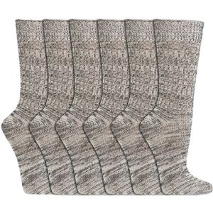 Heren sokken | Authentieke hak | Ademend | Kleur: Grijs | Maat: Diverse maten | 6 paar