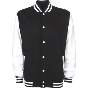 Varsity Jacket unisex merk FDM maat 3XL Zwart/Wit