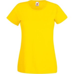 Fruit of the Loom Dames/vrouwen Lady-Fit Valueweight Short Sleeve T-Shirt (Pak van 5) (Geel)