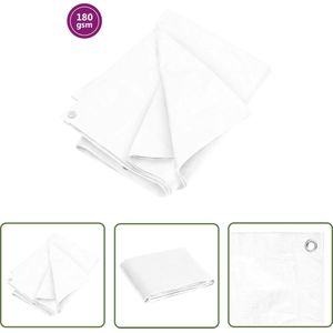 vidaXL Dekzeil - Dakzeil - Dekzeil 180 g/m² 8x10 m HDPE wit - Tuindekzeil - Polyester Dekzeil - Waterproof