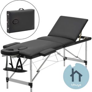 OxyFlowzy® - Luxe Behandeltafel Draagbaar – Met Verstelbaar Hoofdsteun En Draagtas – 186x60cm – Professionele Massagetafel - Zwart