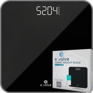 e.volve Weegschaal Personenweegschaal Digitaal - BMI meting - Digitale Weegschaal - Incl. Batterijen & App