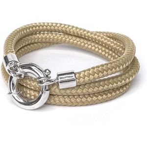 Jolla - dames wikkelarmband  - zilver - touw - Classic Rope - Naturel