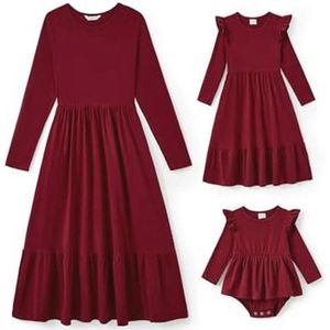 Jurk voor Moeder en Dochter in Partnerlook - Lange Mouwen Set voor Familie