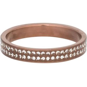 iXXXi JEWELRY - Vulring - Double Zirconia - Mat Bruin - 4mm - Maat 19