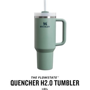 Stanley Quencher H2.0 FlowState Tumbler 1.2L - 11 Uur Koud - 48 Uur met ijs - Beker met Rietje, Handvat en Deksel - Vaatwasmachinebestendig - Thermosbeker voor Koude of Warme dranken - Shale