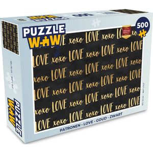 Puzzel Patronen - Love - Goud - Zwart - Legpuzzel - Puzzel 500 stukjes