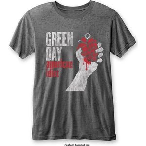 Green Day - American Idiot Vintage Heren T-shirt - 2XL - Grijs