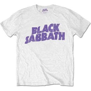 Black Sabbath - Wavy Logo Kinder T-shirt - Kids tm 4 jaar - Wit