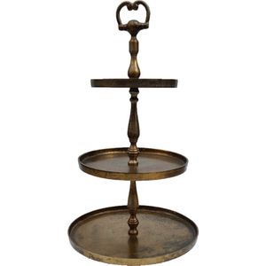 Deco4yourhome® - Etagere - 3 Laags - Metaal - Antiek Goud - Gold