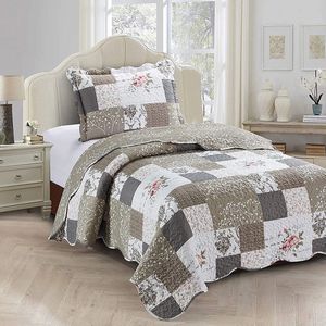 Lavandoux - Bedsprei - Quilt - Vintage Rose - 160x220 - 1-persoons - Beige