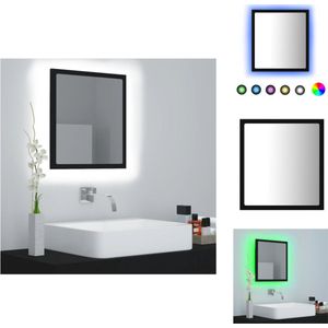 vidaXL Wandspiegel - LED - Hout en acryl - 40x8.5x37 cm - RGB-licht - Badkamerkast
