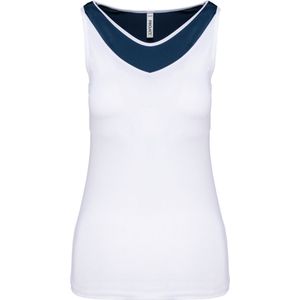 PROACT® Tweekleurige padeltop voor dames PA4031 - White / Sporty Navy - L