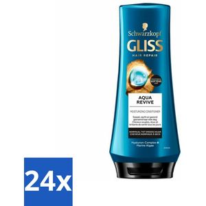24 x Gliss - Hair Repair - Conditioner Aqua Revive voor Hydraterend en Fris Haar - 200 ml - Haar Conditioner - Hydraterende Conditioner - Conditioner Droog Haar - Conditioner Beschadigd Haar - Gliss Aqua Revive