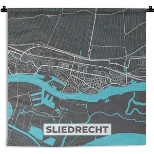 Wandkleed - Wanddoek - Stadskaart - Sliedrecht - Kaart - Plattegrond - 60x60 cm - Wandtapijt
