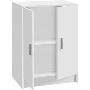 Lage multifunctionele kledingkast 2 deuren - witte kleur - afmetingen 59 cm x 80 cm x 37 cm Kledingkast