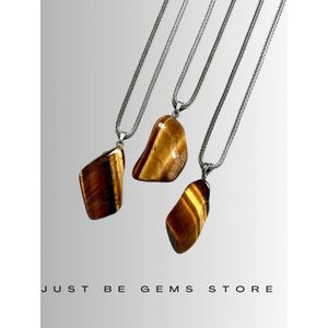 Gemstone ketting Tijgeroog goud