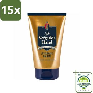 15 x Vergulde Hand Aftershave Balsem 100 ml - Grootverpakking - Aftershave Balsem - Scheerproduct - Gevoelige Huid - Scheerbehandeling - De Vergulde Hand