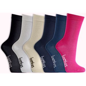 Bundelvoordeel | Bamboe kindersokken | maat 31-34 | per 6 paar | zachte teennaad | kleur beige