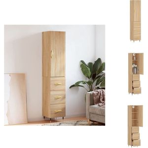vidaXL Hoge Kast - Sonoma Eiken - 34.5 x 34 x 180 cm - Duurzaam Materiaal - Keukenkast