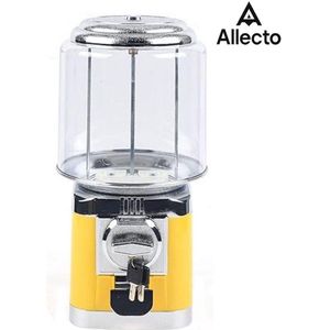 Allecto - Kauwgomballen Automaat - Automatische snoepautomaat - Kindermuntenbank Voor Opslag Van Muntjes Met Een Diameter Van Minder Dan 32 MM - Geel - Blauw