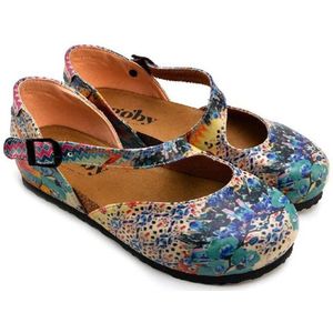 GOBY Mary Jane – Dames Schoenen – Kleurrijk Bloem Design – 39