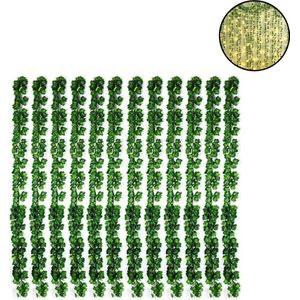 Bovista Klimop Slinger - Met Led Lichtjes - Met Lichtjes - Klimop Kunstplant - Plant Slinger - Hangplant Kunstplanten - Fairy Lights - String Lights - Bedroom - Nep Klimop - 3x2 Meter