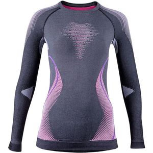 Ondershirt Uyn Women Evolutyon LS Melange Anthracite Melange Raspberry Purple 