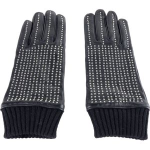 Zwarte lamsleren handschoen