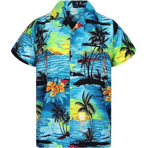 Heren Funky Hawaïhemd Korte Mouwen - Hawaii-Print met Borstzak - Diverse Kleuren