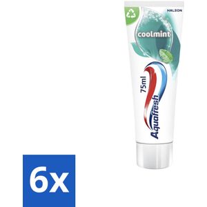 6 x Aquafresh Tandpasta Coolmint 75 ml - Tandpasta - Fluoride - Tanden Beschermen - Gaatjes Voorkomen - Frisse Adem