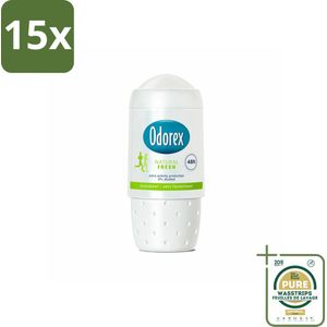 15 x Odorex - Deodorant Roller - Natural Fresh - Natuurlijke Frisheid - 50 ml - Grootverpakking - Deodorant Roller - Alcoholvrije Deodorant - Natuurlijke Frisheid - Zweetgeur Bestrijding - Huidvriendelijk