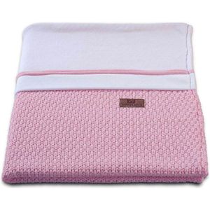 Baby's Only Gebreid baby dekbedovertrek ledikant - baby deken Robust - Oud Roze - 100x135 cm