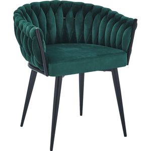 Colenis® - Wave Eetkamerstoel - Groen - Fluweel - Velvet - Design